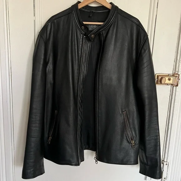 Roots leather jacket. Made from thick cowhide, and brass/steel hardware. - Picture 2 of 9